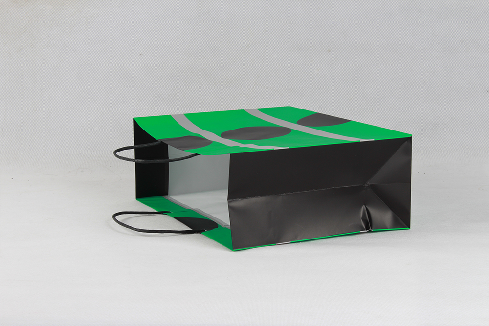 亮綠黑圓高檔化妝品銅版紙袋定制 亮綠黑圓高檔化妝品銅版紙袋定制