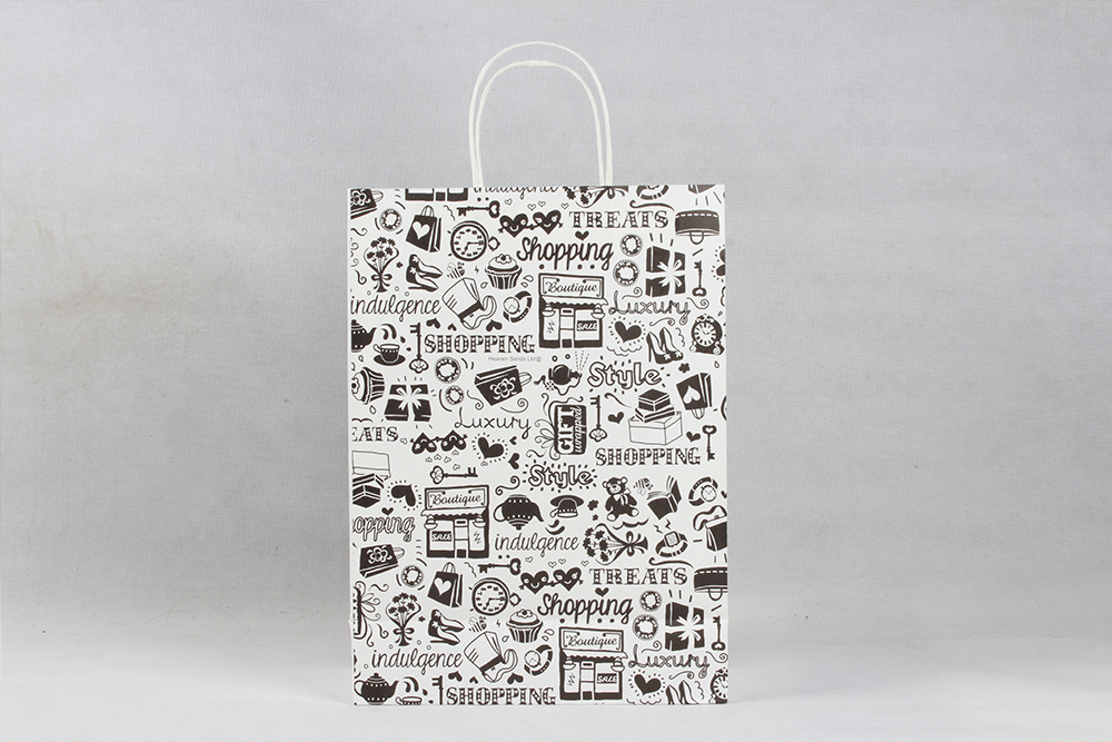 黑色卡通個(gè)性服裝牛皮紙袋定制 黑色卡通個(gè)性服裝牛皮紙袋定制