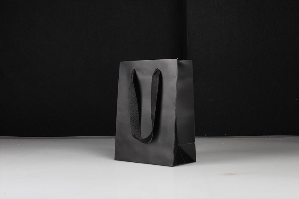 中號(hào)簡(jiǎn)約型黑色白卡紙袋 中號(hào)簡(jiǎn)約型黑色白卡紙袋